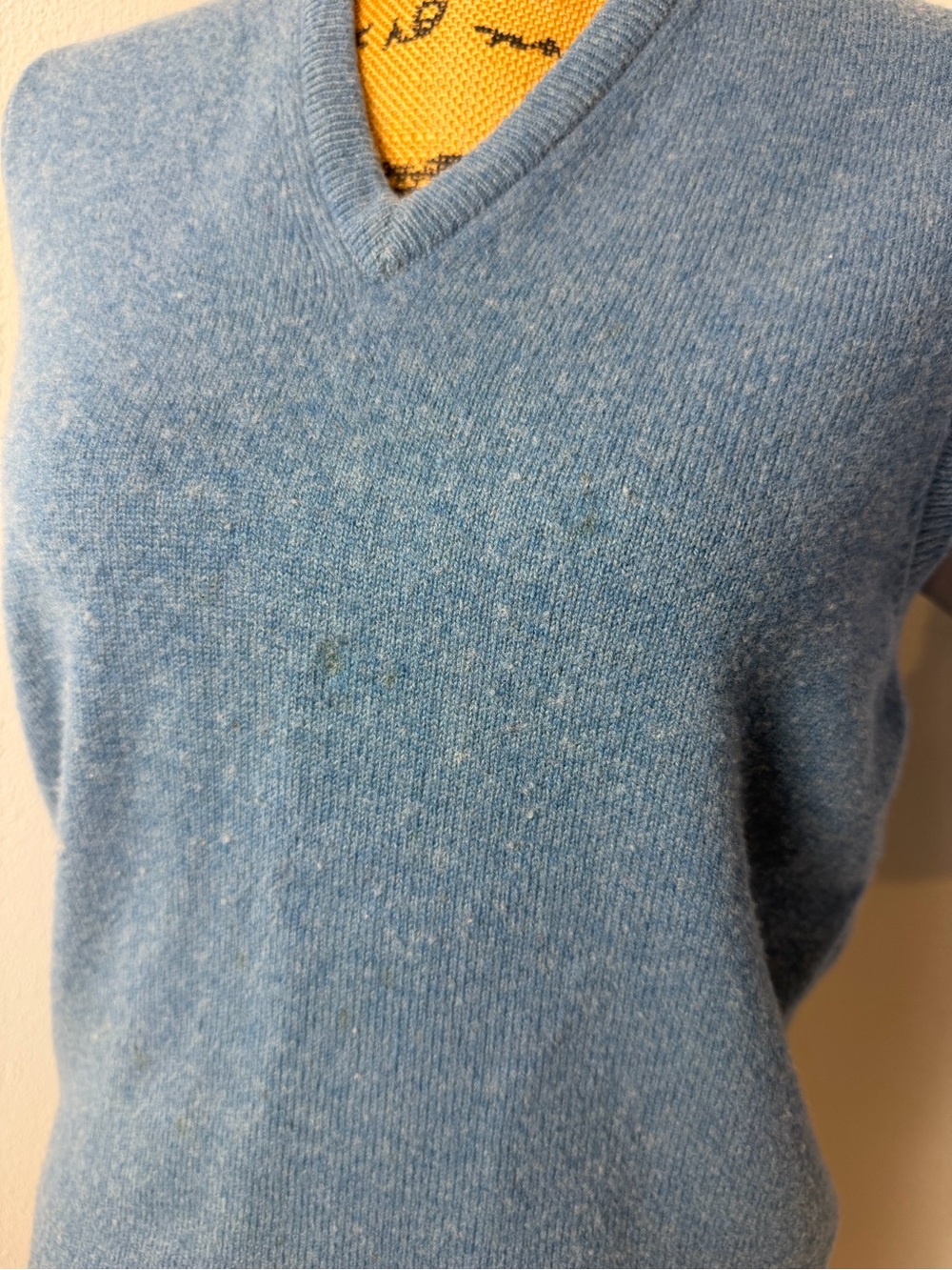 100% Lambswool Vtg Brooks Brothers Sweater Vest Blue Made England Size 38 unisex - Picture 8 of 8